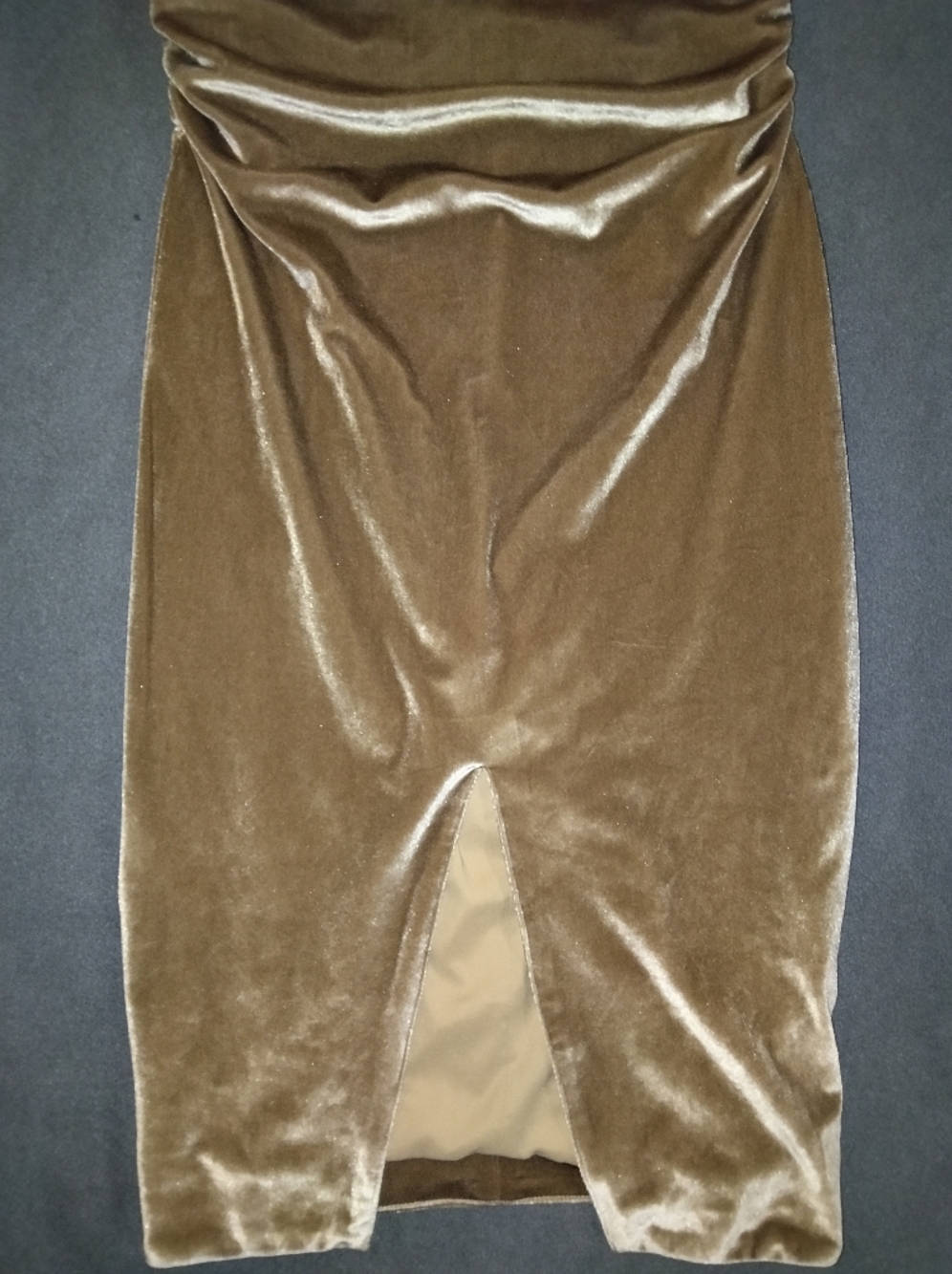 House of CB Olive Gold Velvet Halter Midi Dress - Picture 5 of 6